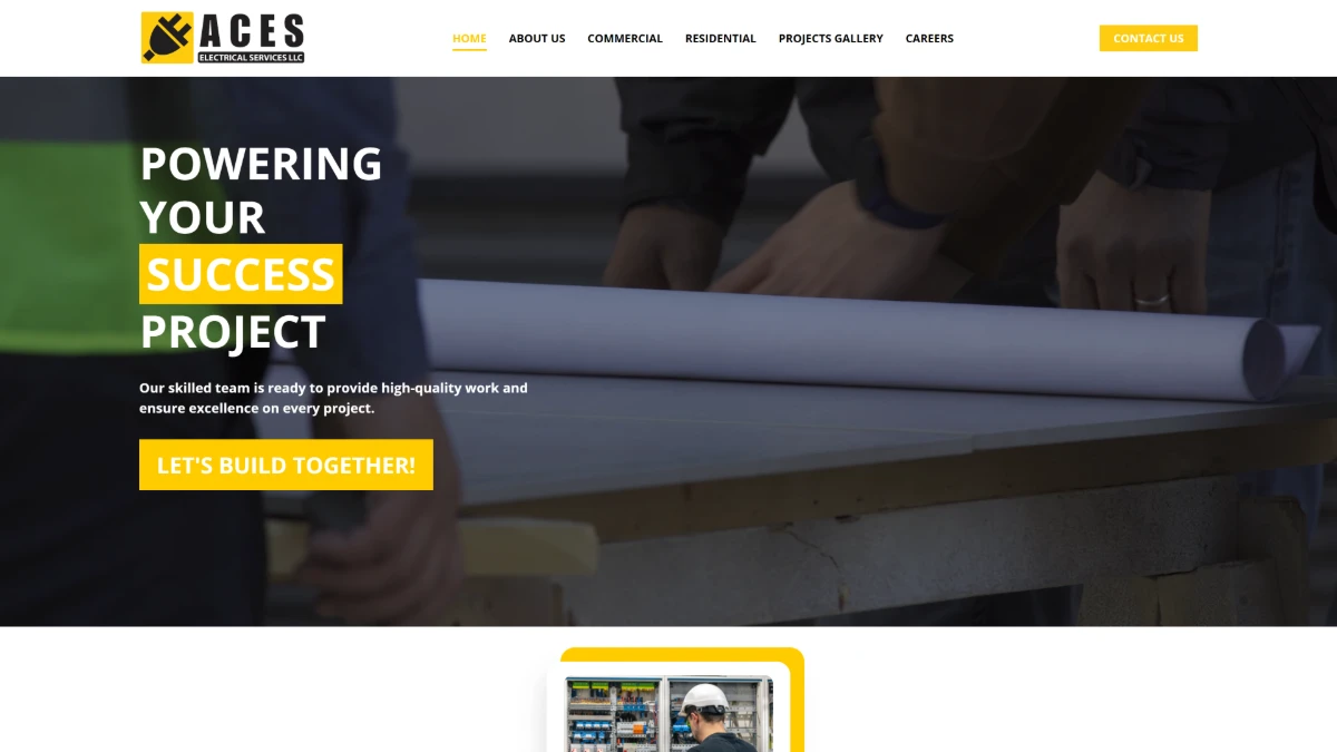 Site da ACES Electrical Services
