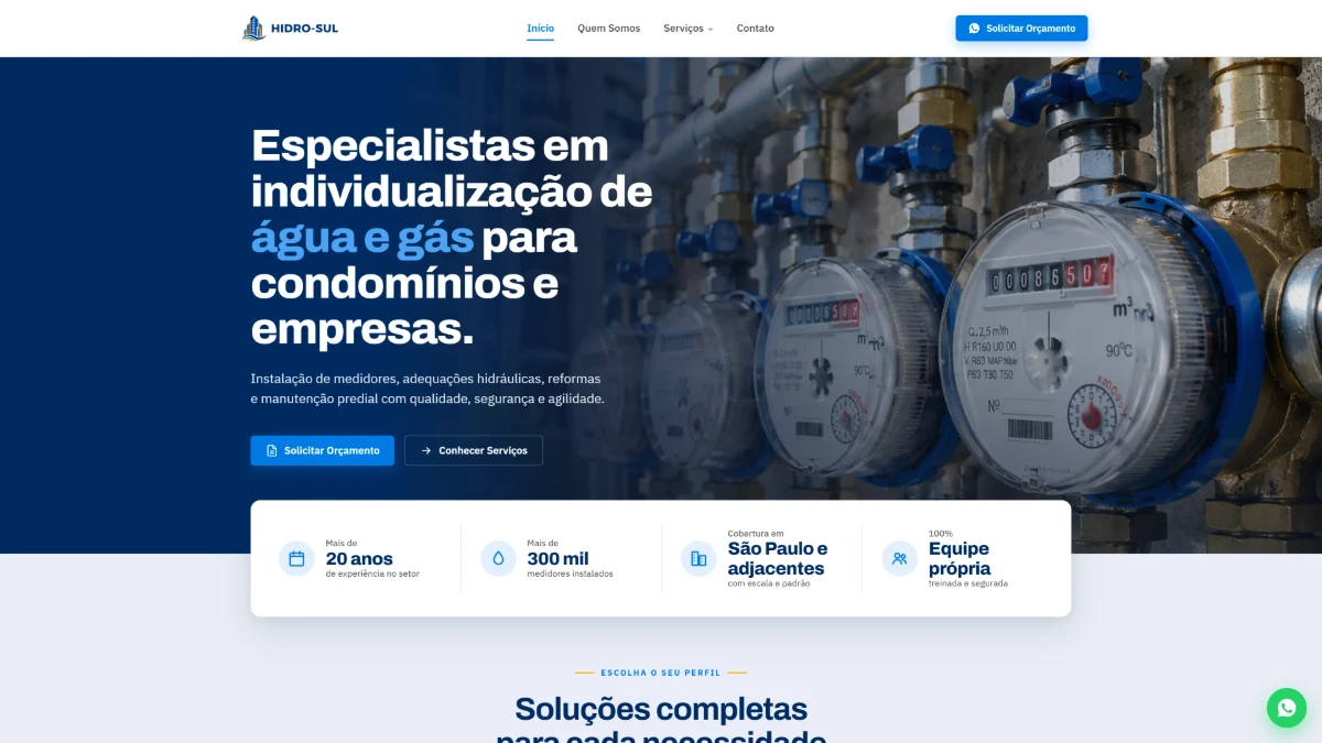Site da Hidro-Sul
